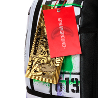 SPRAYGROUND® BACKPACK STENCIL SHARK ATTACK BLACK AND WHITE SPLIT BACKPACK
