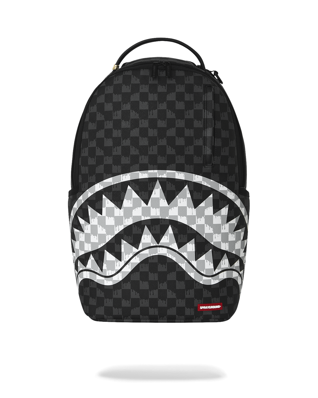 Black And White Drip Check Shark Sprayground Backpack