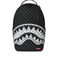 SPRAYGROUND® BACKPACK BLACK AND WHITE DRIP CHECK SHARK BACKPACK