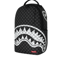 SPRAYGROUND® BACKPACK BLACK AND WHITE DRIP CHECK SHARK BACKPACK