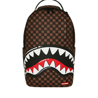 SPRAYGROUND® BACKPACK SHARKS IN PARIS WTF BUBBLE BROWN CHECK BACKPACK