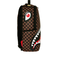 SPRAYGROUND® BACKPACK SHARKS IN PARIS WTF BUBBLE BROWN CHECK BACKPACK