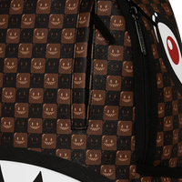 SPRAYGROUND® BACKPACK SHARKS IN PARIS WTF BUBBLE BROWN CHECK BACKPACK