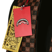 SPRAYGROUND® BACKPACK SHARKS IN PARIS WTF BUBBLE BROWN CHECK BACKPACK