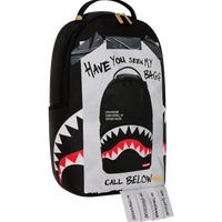 SPRAYGROUND® BACKPACK MISSING BAG FLYER ON BAG WITH REAL CUT STRIPS BACKPACK