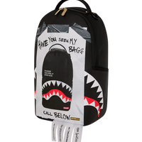 SPRAYGROUND® BACKPACK MISSING BAG FLYER ON BAG WITH REAL CUT STRIPS BACKPACK