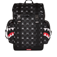 SPRAYGROUND® BACKPACK GRAY PEEKING CHARACTER CHECK MONTE CARLO BACKPACK
