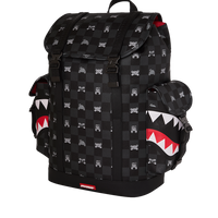 SPRAYGROUND® BACKPACK GRAY PEEKING CHARACTER CHECK MONTE CARLO BACKPACK