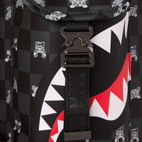 SPRAYGROUND® BACKPACK GRAY PEEKING CHARACTER CHECK MONTE CARLO BACKPACK