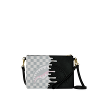SPRAYGROUND® POUCHETTE CREAM CHECK SIDE DRIP CROSSOVER CLUTCH