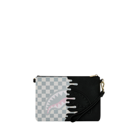 SPRAYGROUND® POUCHETTE CREAM CHECK SIDE DRIP CROSSOVER CLUTCH