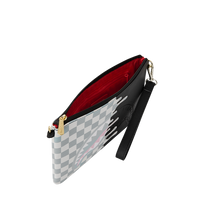 SPRAYGROUND® POUCHETTE CREAM CHECK SIDE DRIP CROSSOVER CLUTCH