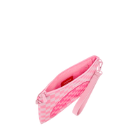 SPRAYGROUND® POUCHETTE PINK SHARKS IN PARIS PATCH CROSSOVER CLUTCH