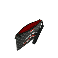 SPRAYGROUND® POUCHETTE SHARKS IN PARIS WTF BUBBLY BLACK CHECK CROSSOVER CLUTCH