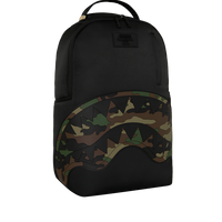 SPRAYGROUND® BACKPACK SHARK CENTRAL BLACK NYLON CAMO EMBOSSED SHARK BACKPACK