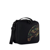 SPRAYGROUND® SNACK PACK SHARK CENTRAL BLACK NYLON CAMO EMBOSSED SHARK SNACKPACK