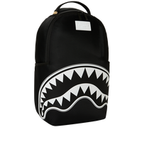SPRAYGROUND® BACKPACK SHARK CENTRAL WHITE STENCIL SHARK BLACK NYLON BACKPACK