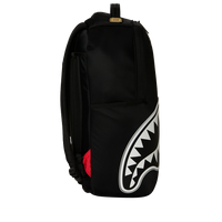 SPRAYGROUND® BACKPACK SHARK CENTRAL WHITE STENCIL SHARK BLACK NYLON BACKPACK