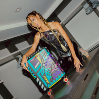 SPRAYGROUND® LUGGAGE A.I. PATH TO THE FUTURE III HARDSHELL CARRY-ON LUGGAGE - SANDFLOWER COLLAB