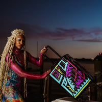 SPRAYGROUND® LUGGAGE A.I. PATH TO THE FUTURE III HARDSHELL CARRY-ON LUGGAGE - SANDFLOWER COLLAB