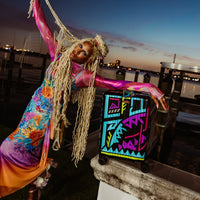 SPRAYGROUND® LUGGAGE A.I. PATH TO THE FUTURE III HARDSHELL CARRY-ON LUGGAGE - SANDFLOWER COLLAB