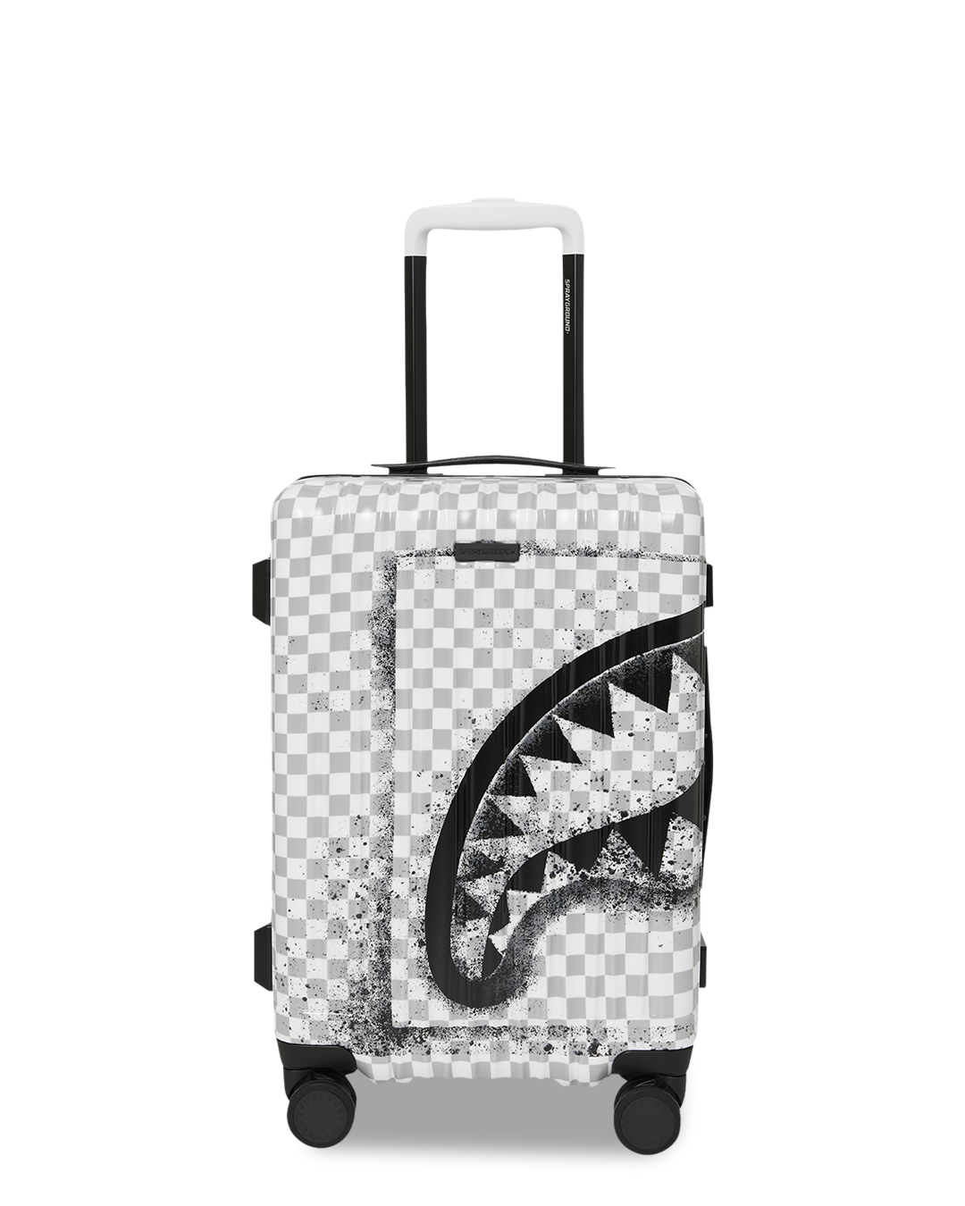 SPRAYGROUND® LUGGAGE BLACK STENCIL SHARK CARRY-ON LUGGAGE