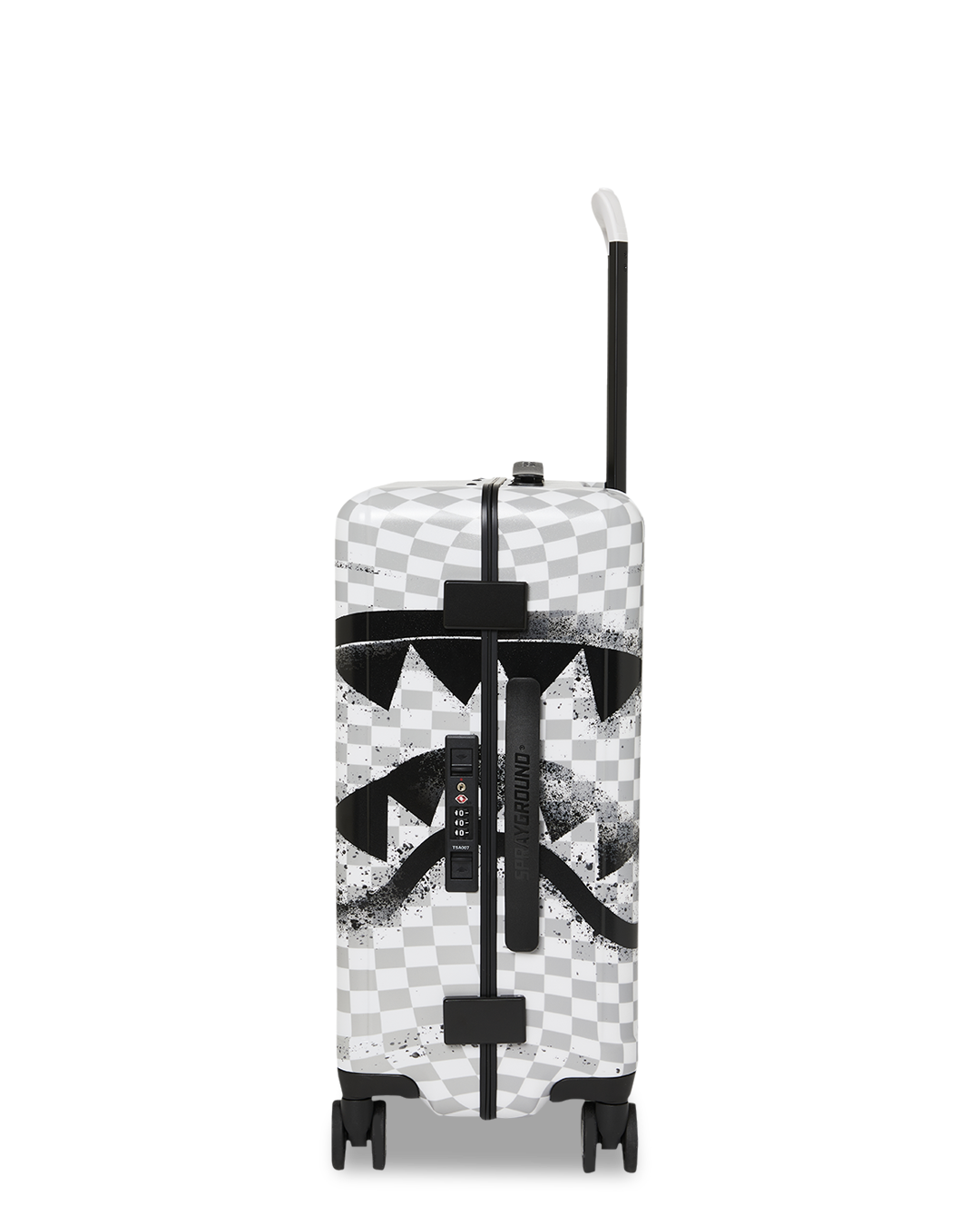 SPRAYGROUND® LUGGAGE BLACK STENCIL SHARK CARRY-ON LUGGAGE