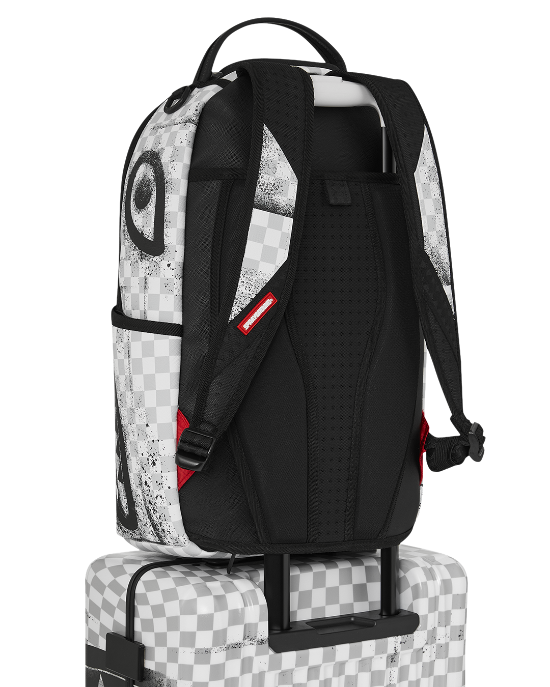 SPRAYGROUND® LUGGAGE BLACK STENCIL SHARK CARRY-ON LUGGAGE