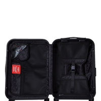 SPRAYGROUND® LUGGAGE BLACK STENCIL SHARK CARRY-ON LUGGAGE