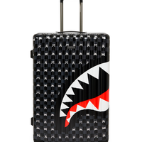SPRAYGROUND® LUGGAGE GRAY PEEKING CHARACTER CHECK FULL-SIZE LUGGAGE