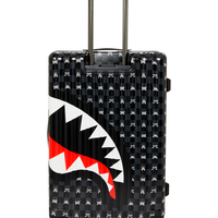 SPRAYGROUND® LUGGAGE GRAY PEEKING CHARACTER CHECK FULL-SIZE LUGGAGE