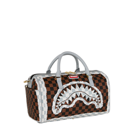 SPRAYGROUND® DUFFLE CREAM AND BROWN TEAR CHECK MINI DUFFLE