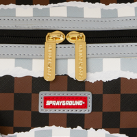 SPRAYGROUND® DUFFLE CREAM AND BROWN TEAR CHECK MINI DUFFLE