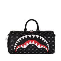 SPRAYGROUND® DUFFLE GRAY PEEKING CHARACTER CHECK DUFFLE