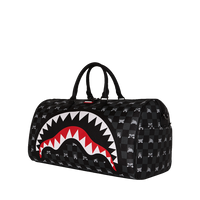 SPRAYGROUND® DUFFLE GRAY PEEKING CHARACTER CHECK DUFFLE