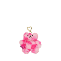 SPRAYGROUND® KEYCHAIN PINK FUR CHECK BEAR CUB KEYCHAIN