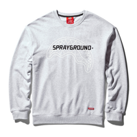 SPRAYGROUND® APPAREL SPRAYGROUND PULLOVER CREW NECK SWEATSHIRT (LT GREY)