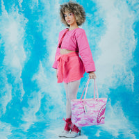 SPRAYGROUND® TOTE PINK CAMO FAUX FUR TOTE