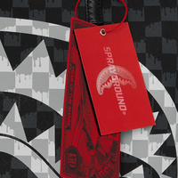 SPRAYGROUND® TOTE BLACK AND WHITE DRIP CHECK SHARK TOTE