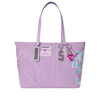 SPRAYGROUND® TOTE PURPLE CANVAS STITCH TOTE
