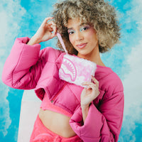 SPRAYGROUND® WALLET PINK CAMO FAUX FUR WALLET