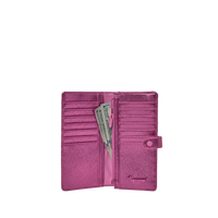 SPRAYGROUND® WALLET METALLIC PINK METALLIC DRIP SINGLE FOLD WALLET