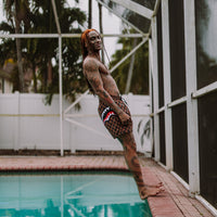 SPRAYGROUND® SWIM PEEKING CHARACTER CHECK SWIM SHORTS