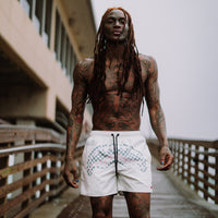 SPRAYGROUND® SWIM CREAM CHECK SHARK CENTRAL SWIM SHORTS