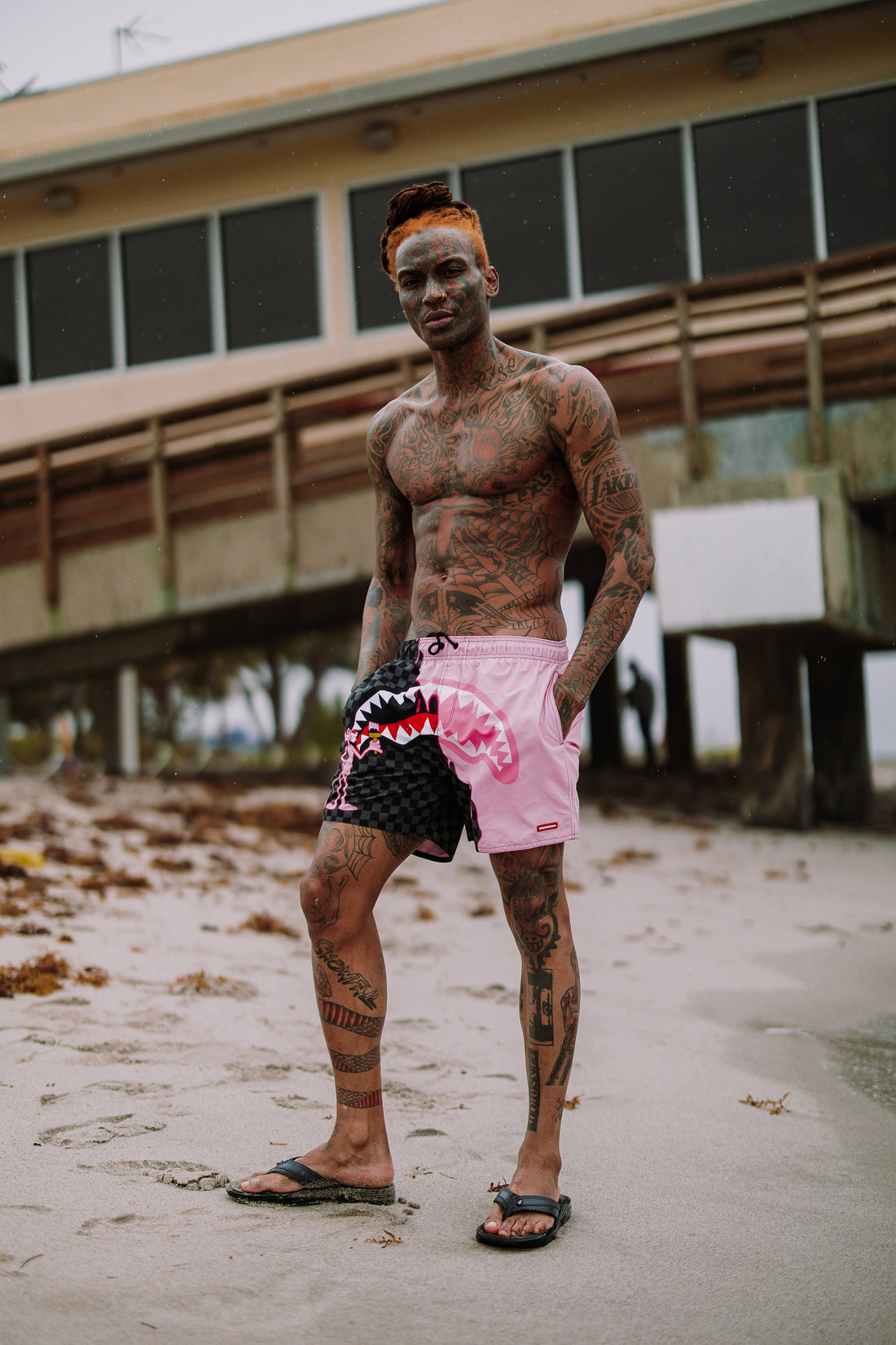SPRAYGROUND® SWIM PINK PANTHER HALF PAINTED SWIM SHORTS