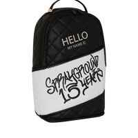 SPRAYGROUND® BACKPACK HELLO MY NAME IS 15 YEARS QUILTED BACKPACK