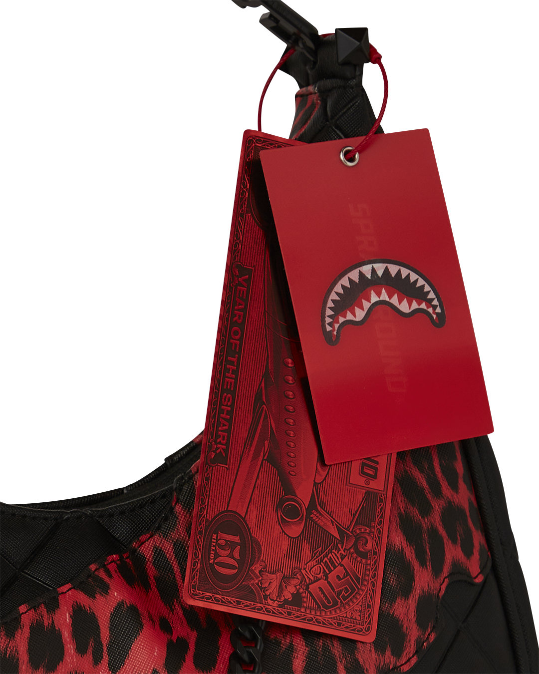 SPRAYGROUND® HANDBAG RED LEOPARD PUFFER VICE SHOULDER BAG