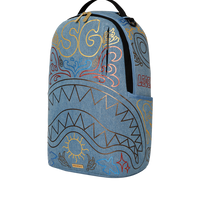 SPRAYGROUND® BACKPACK METALLIC PRINTED DENIM SHARK DLXSV BACKPACK