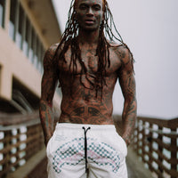 SPRAYGROUND® SWIM CREAM CHECK SHARK CENTRAL SWIM SHORTS