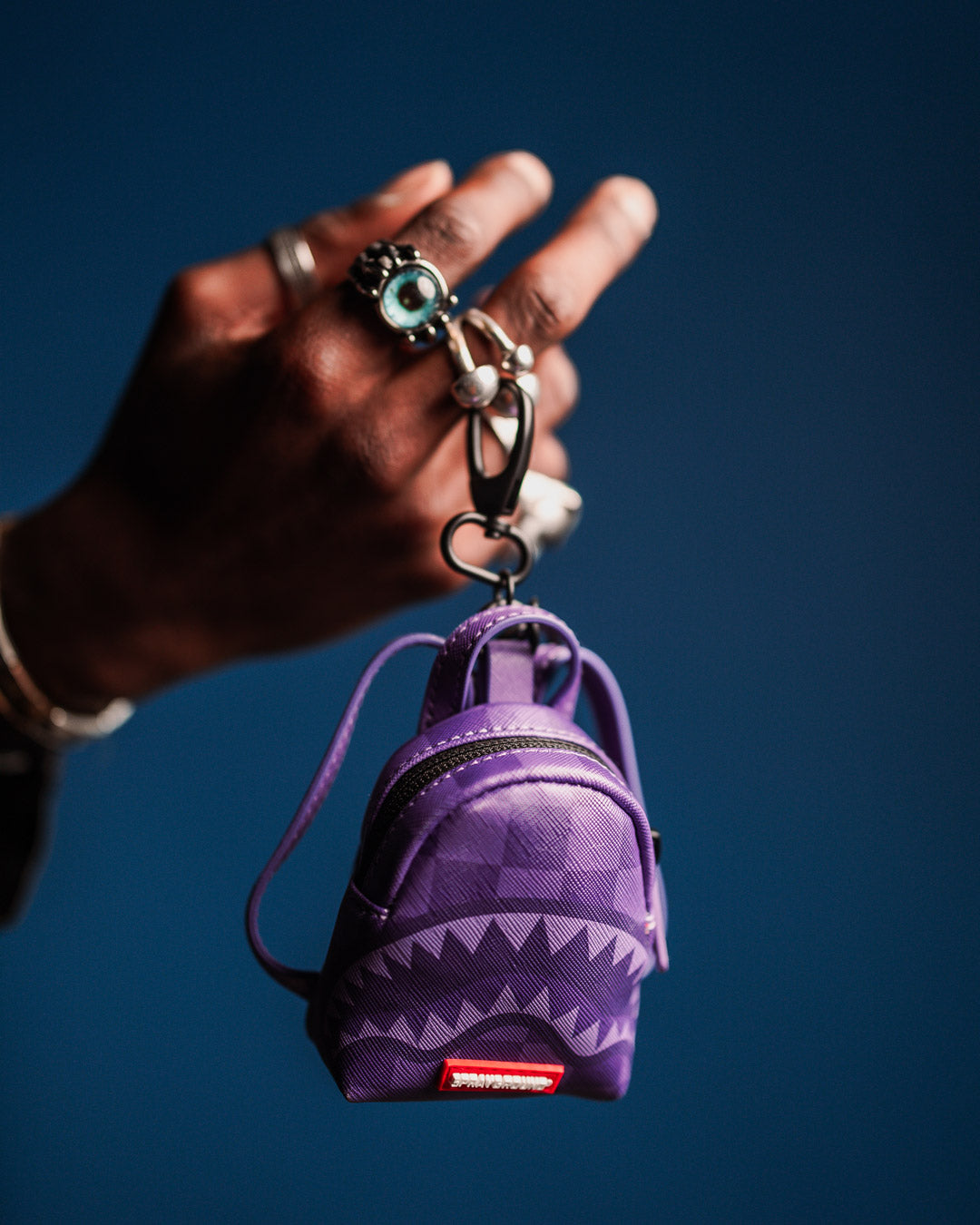 SPRAYGROUND® KEYCHAIN PURPLE SHARK SHARKS IN PARIS BACKPACK KEYCHAIN